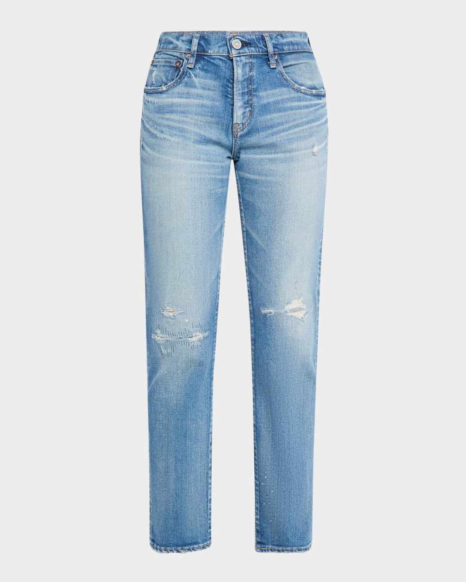 Bridgeville Distressed Straight Ankle Jeans